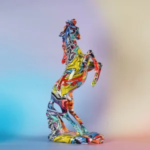Escultura de Cavalo em Resina para Decoração de Interiores