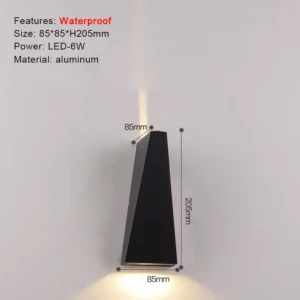 Arandela LED Moderna para Iluminação Externa - Preto