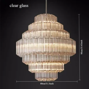 Lustre de Vidro Moderno para Sala e Cozinha - Decoração Elegante