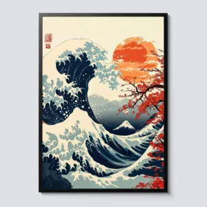 Impressão em Tela Onda de Hokusai - Arte Japonesa Moderna para Decoração