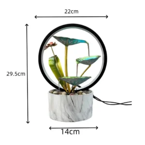 Fonte de Água Decorativa com Luzes para Sala de Estar - Atraia Fortuna - Modelo H