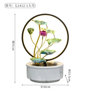 Fonte de Água Decorativa com Luzes para Sala de Estar - Atraia Fortuna - Modelo B