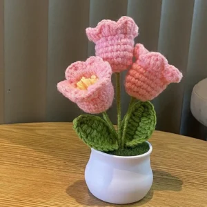 Mini Vaso de Flor Rosa para Decoração de Escritório e Casa - 1/2/4 Peças - Modelo G, 2 Peças