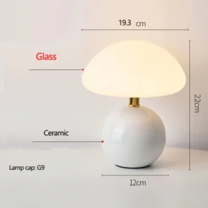 Candeeiro de Mesa Cogumelo de Cerâmica Estilo Nórdico