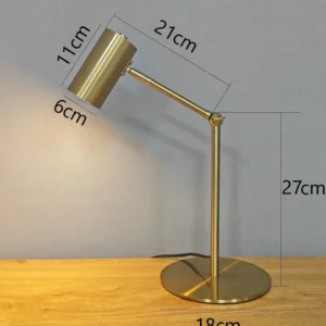 Abajur de Mesa Dourado Moderno para Estudo e Decoração - Plugue UK