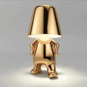 Estátua Thinker Dourada Lâmpada de Mesa USB Decorativa Moderna - Dourado Modelo E