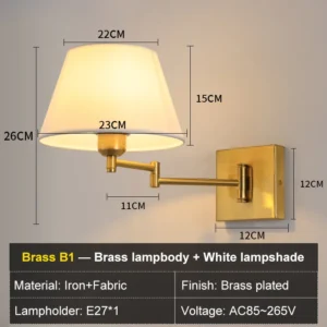 Arandela Moderna com Braço Oscilante para Iluminação Residencial