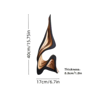 Estátua Abstrata de Madeira para Decoração Minimalista - 40CM