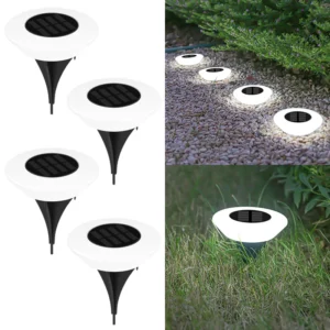 Luz Solar LED para Jardim e Gramado - 14 LEDs à Prova d'Água - Luz Branca 4PCS
