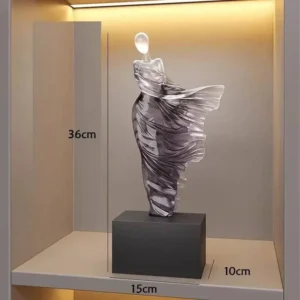Estátua Decorativa em Resina - Escultura Minimalista para Escritório - Cor A