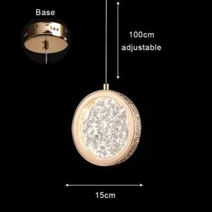 Lustre Pendente Moderno em Ouro com LED para Sala e Quarto