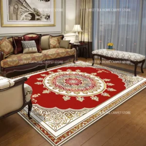 Tapete Vermelho Luxuoso Antiderrapante para Sala e Quarto - Vermelho Rubi, Tapete 160x230cm