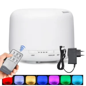 Difusor de Aroma e Umidificador de Ar com Luz Noturna Colorida