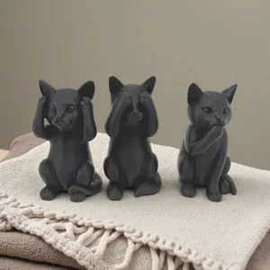 Esculturas de Gato em 3D - Decoração Minimalista para sua Casa