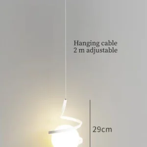 Luminária Pendente Moderna de LED em Vidro para Sala e Cozinha
