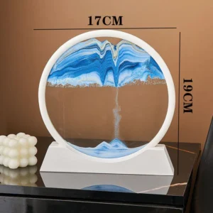 Ornamento de Pintura em Areia 3D para Decoração de Sala de Estar - 7 polegadas Azul