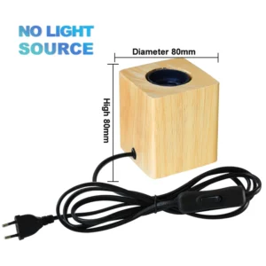 Candeeiro de Mesa Retro em Madeira - 2 Peças E27 para Decoração - Modelo D