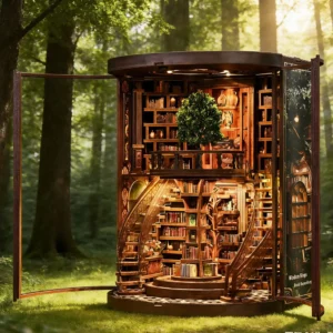 Kit DIY Biblioteca de Madeira 3D - Anel de Sabedoria