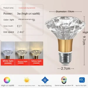 Lustre de Acrílico LED E27 E14 - Luz Quente e Fria para Sala