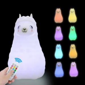 Luz Noturna Coruja LED Recarregável com Controle Remoto 9 Cores