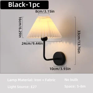 Luminária de Parede Retro Minimalista em Forma de Guarda-Chuva - Preto