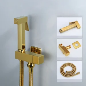 Torneira de Bidê de Aço Inoxidável Preto para Banheiro - Dourado