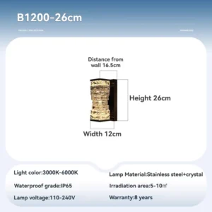 Luz de Parede Externa Nórdica à Prova d'Água com LED - Branco Quente 3000K