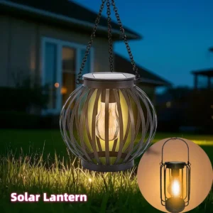 Lanterna Decorativa Solar Portátil para Iluminação de Jardim