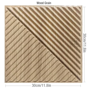 Painel de Parede 3D Dourado para Decoração Interna - 10 Peças - S-169-Madeira (10 unidades)