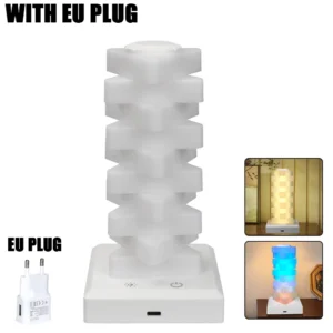 Luz Noturna LED RGB Recarregável com Controle de Toque - Abajur Decorativo - com Plugue da UE