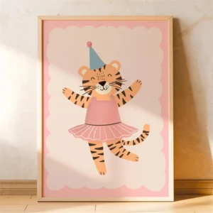 Pôster de Animais Divertidos para Quarto Infantil - Decoração Moderna