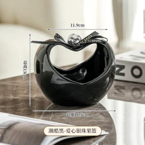 Bandeja de Cerâmica em Formato de Maçã - Decoração Moderna e Criativa - Modelo G