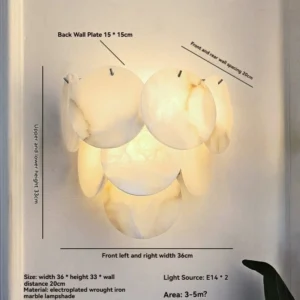 Arandela de Parede LED de Mármore Natural para Decoração de Ambientes