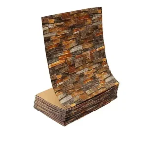 Papel de Parede Autoadesivo 3D Tijolo para Decoração de Ambientes - Tijolo Amarelo