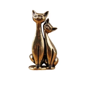 Estátua de Gato em Cobre para Decoração de Casa - Ornamento Moderno - Azul Profundo