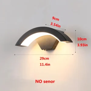 Lâmpada de Parede LED Moderna com Sensor de Movimento à Prova d'Água - 24W, Branco Quente 3000K