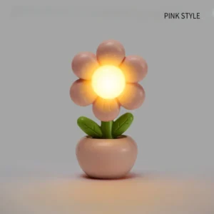 Mini Luz Noturna Floral LED para Quarto Infantil - Abajur Decorativo - 1 unidade botão