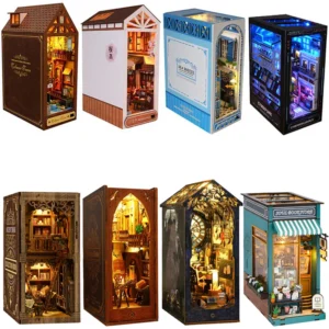 Kit DIY de Estante de Madeira para Casa de Bonecas - Presente Criativo