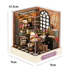 Casa de Bonecas de Madeira DIY - Kit de Montagem em Miniatura - QT-085 com capa