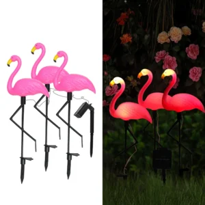 Luz Solar Flamingo para Jardim - Decoração Externa à Prova d'Água - Modelo B