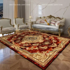 Tapete Vermelho Luxuoso Antiderrapante para Sala e Quarto - Vermelho Escarlate, Tapete 120x160cm