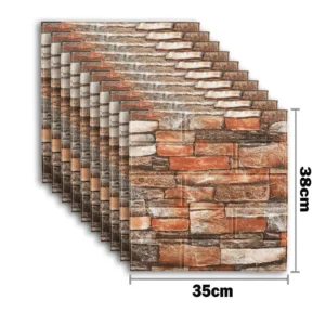 10 Peças de Adesivos de Parede 3D em Espuma Tijolo à Prova d'Água - B G1055G, 10 Peças