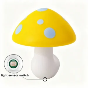 Luz Noturna Criativa em Forma de Cogumelo com Sensor de Luz - 3 Peças