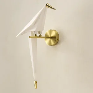 Lâmpada de Parede Pássaro Dourada para Decoração Elegante