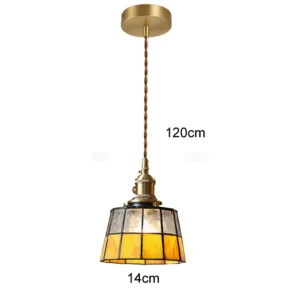 Luminária Pendente Tiffany Colorida Retrô para Sala e Restaurante - G