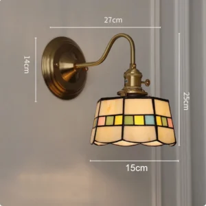 Luminária Pendente Tiffany Colorida Retrô para Sala e Restaurante - M