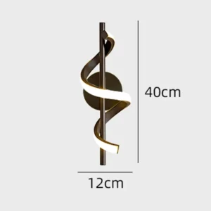 Lâmpada de Parede LED Minimalista para Quarto e Sala - Preto e Ouro