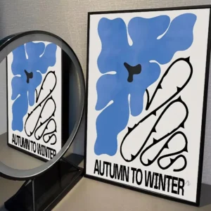 Quadro Abstrato Moderno com Ondas Azuis para Decoração de Ambientes