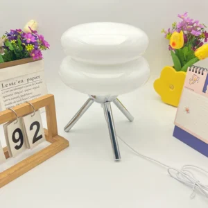 Luminária de Mesa de Vidro Vintage Nórdica para Quarto e Estudo - Branco