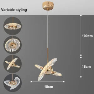 Lustre Pendente Moderno em Ouro com LED para Sala e Quarto